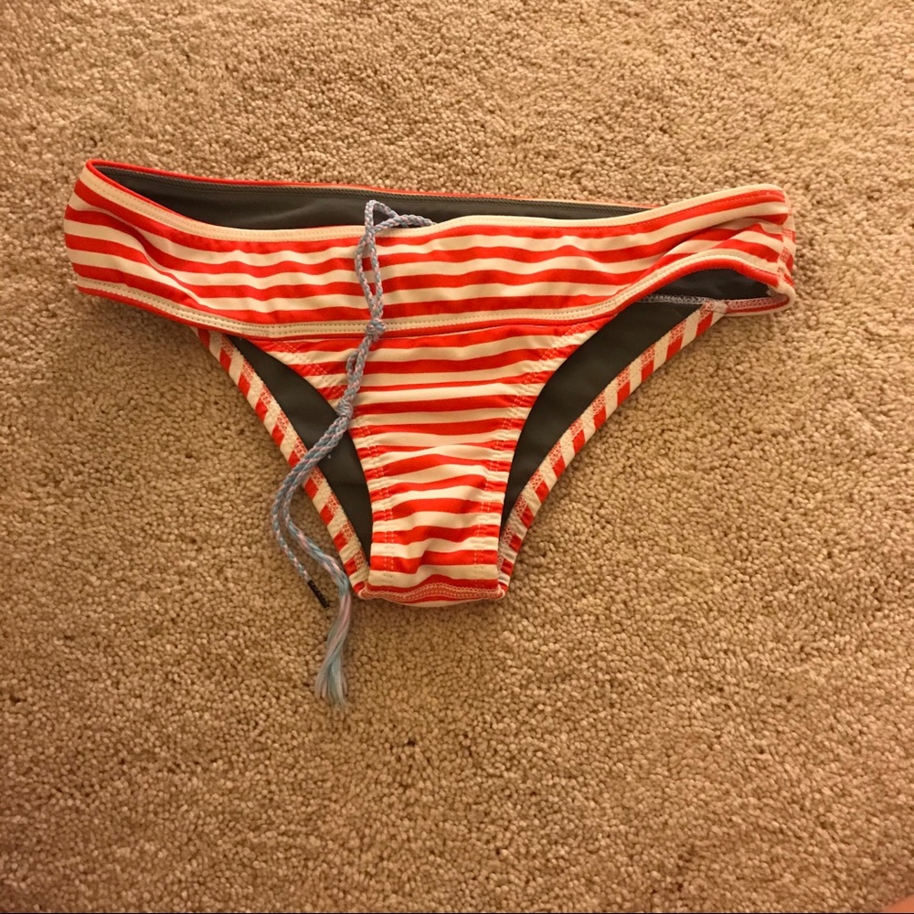 Red/white striped Jolyn bikini bottoms